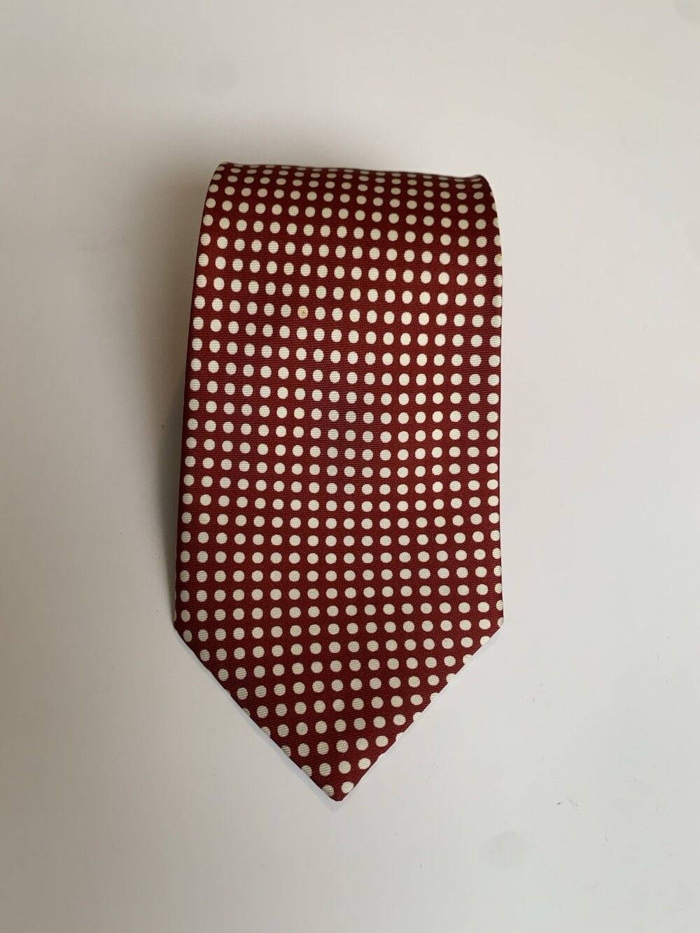 New & Lingwood Red Silk Polka Dot Tie Classic Men's Designer Necktie